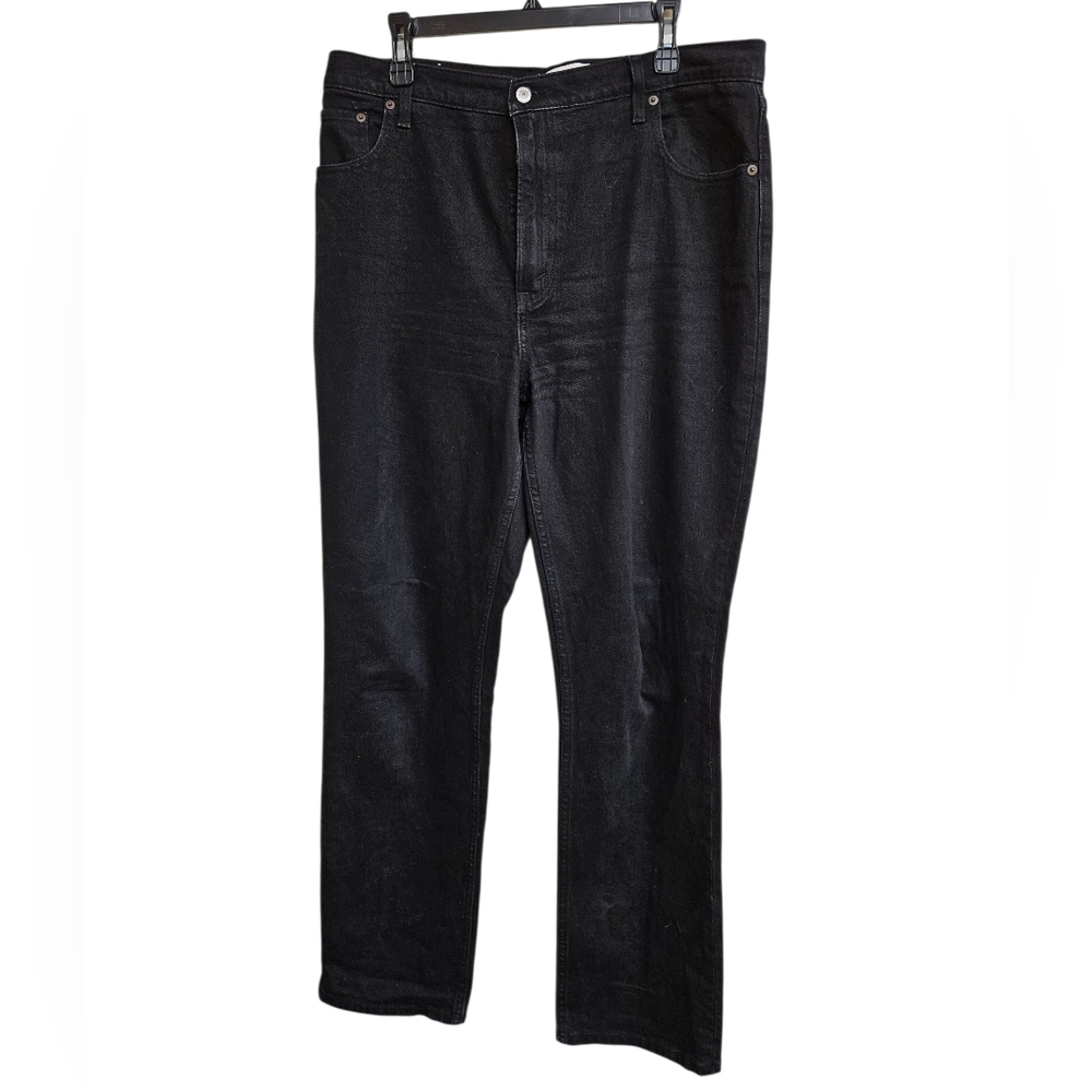 Abercrombie & Fitch 16 Long The 90's Straight Ultra High Rise Black Jeans